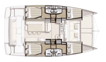 Charter Rental Catamaran Hephaestus in Greece Layout | Yacht4Less