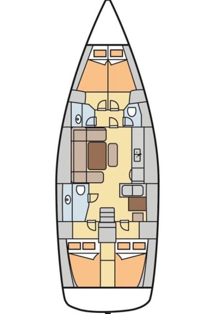 Charter Rental Sailboat Grace in Turkey Layout | Yacht4Less