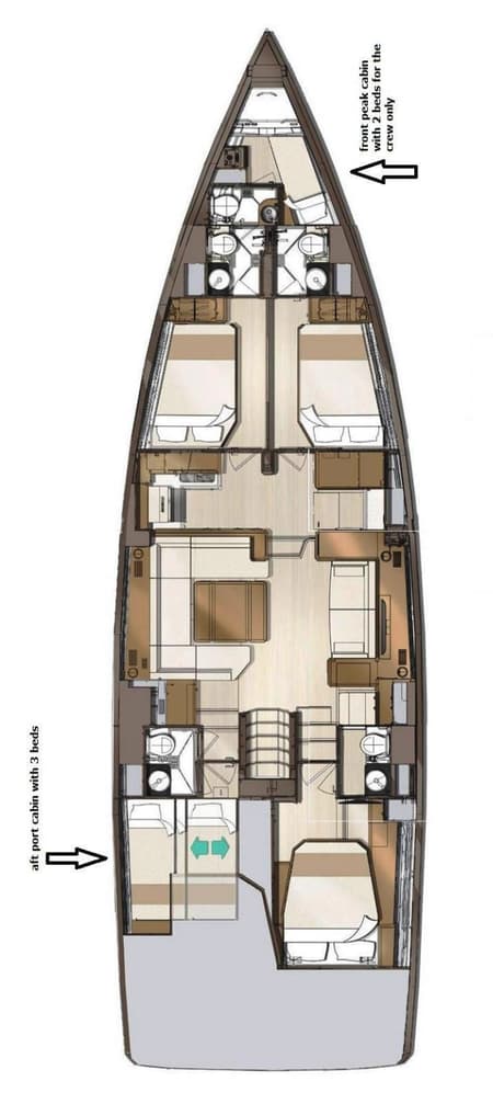 Charter Rental Sailboat Euphoria in Greece Layout | Yacht4Less