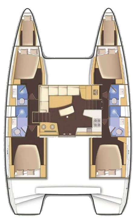 Charter Rental Catamaran Anemi in Greece Layout | Yacht4Less