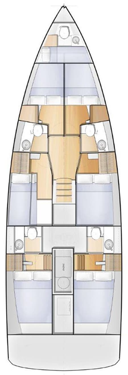 Charter Rental Sailboat Discovery Blue in Greece Layout | Yacht4Less