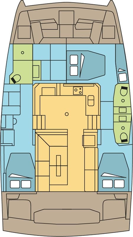 Charter Rental Catamaran PÜRRSEVERANCE in Bahamas Layout | Yacht4Less