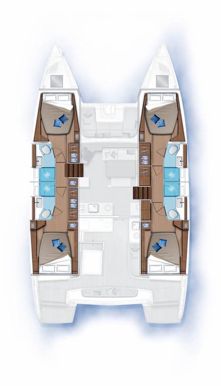 Charter Rental Catamaran No Regrets in Greece Layout | Yacht4Less