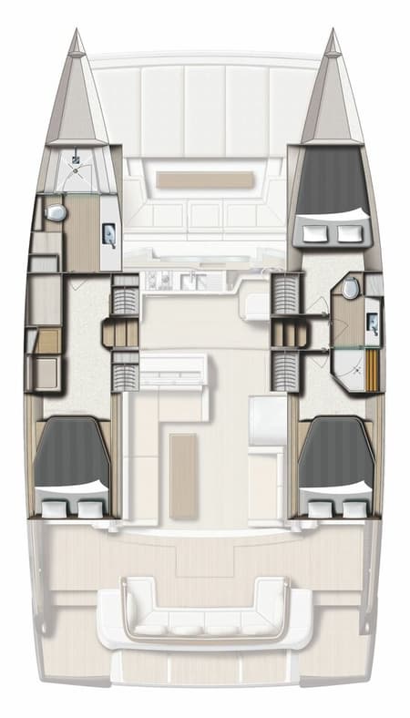 Charter Rental Power Catamaran Adventure in Croatia Layout | Yacht4Less