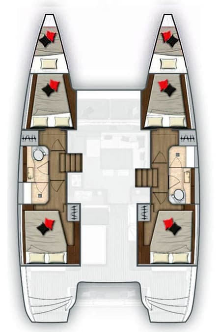 Charter Rental Catamaran Manta in Greece Layout | Yacht4Less