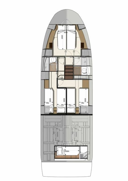 Charter Rental Motorboat Prestige 460 in Croatia Layout | Yacht4Less