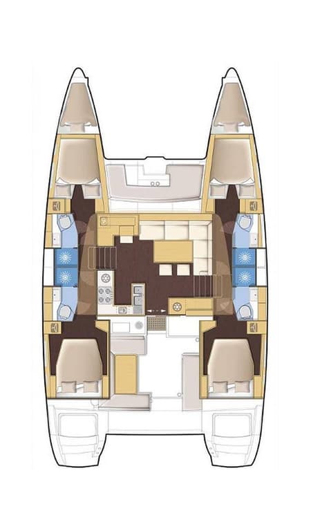 Charter Rental Catamaran Hydra VIII in Greece Layout | Yacht4Less