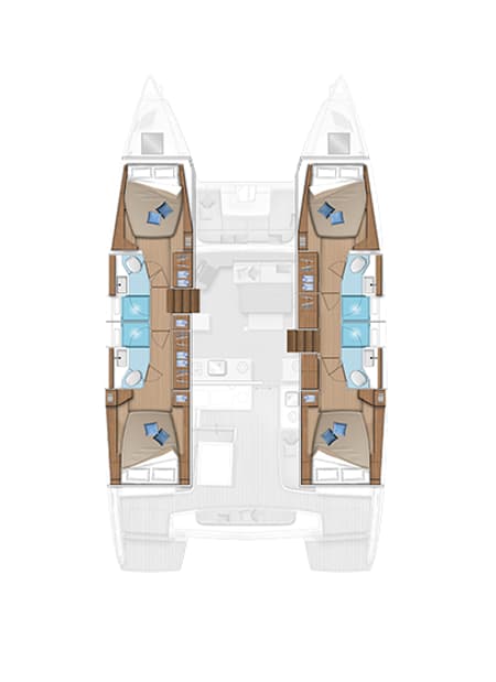 Charter Rental Catamaran Sea Star in Greece Layout | Yacht4Less