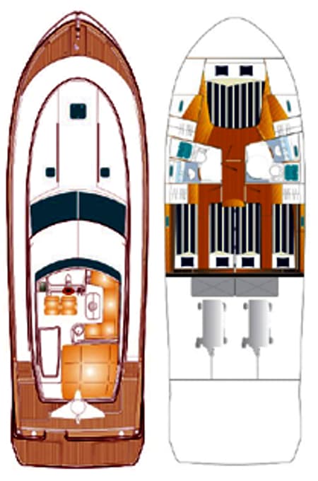 Charter Rental Motorboat Katana in Croatia Layout | Yacht4Less