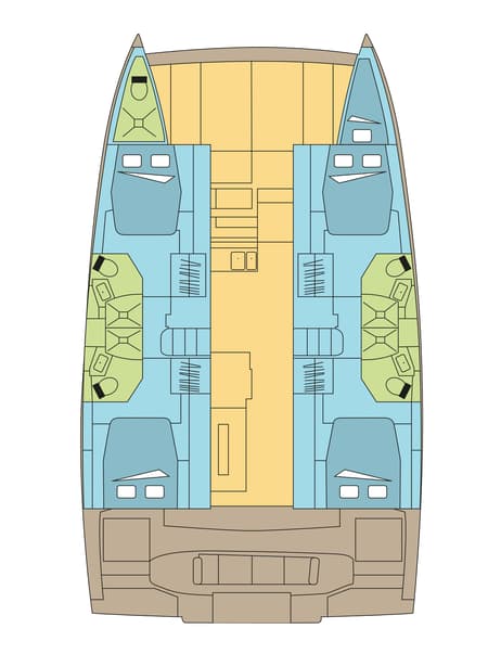 Charter Rental Catamaran MADAME BLACK in Croatia Layout | Yacht4Less