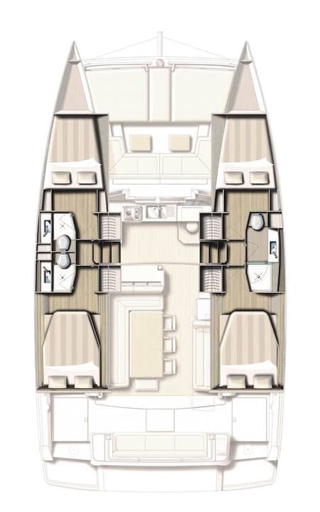 Charter Rental Catamaran Testa in Croatia Layout | Yacht4Less