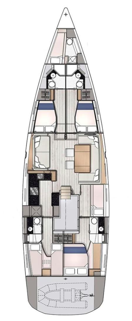 Charter Rental Sailboat Uranos in Greece Layout | Yacht4Less