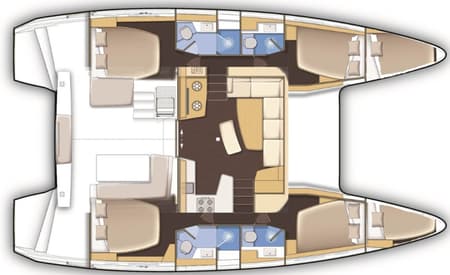 Charter Rental Catamaran Queen Annezia in Greece Layout | Yacht4Less