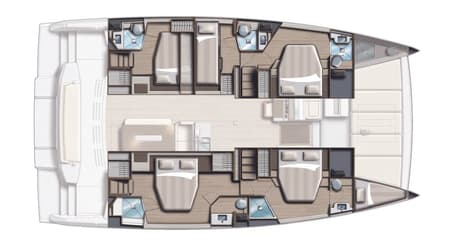 Charter Rental Catamaran Esther in Seychelles Layout | Yacht4Less