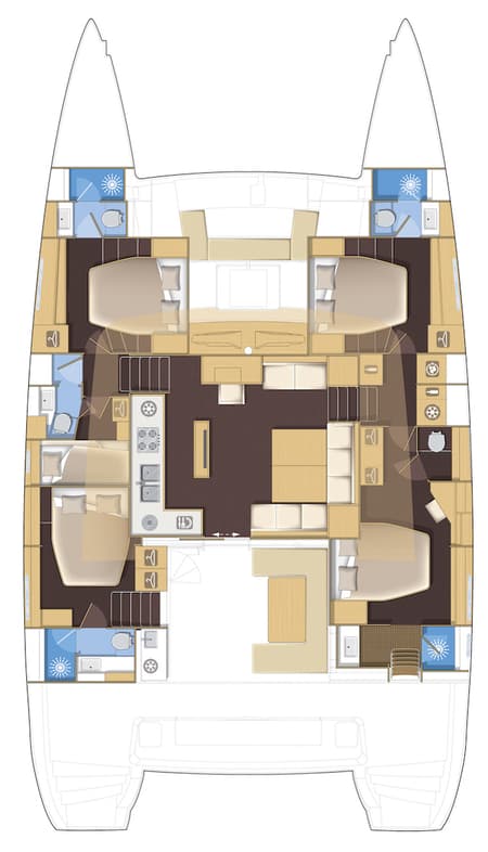 Charter Rental Catamaran My One in Italy Layout | Yacht4Less