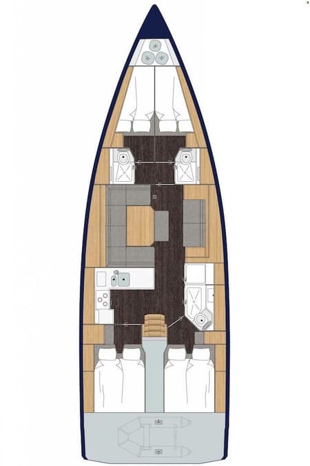 Charter Rental Sailboat Brunello in Croatia Layout | Yacht4Less