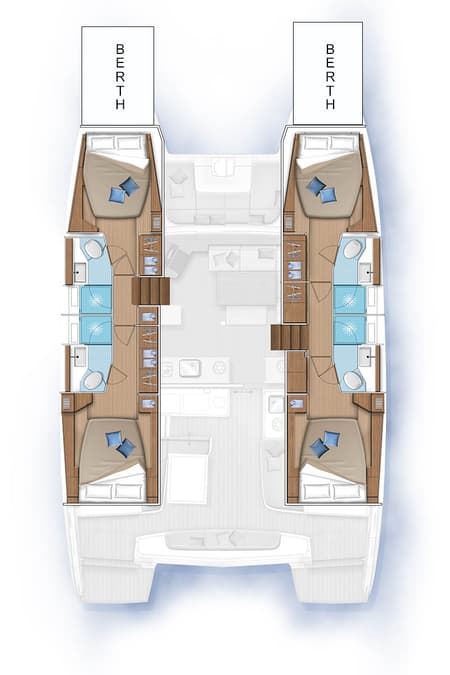 Charter Rental Catamaran Ghost Buster in Seychelles Layout | Yacht4Less