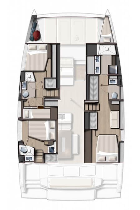 Charter Rental Catamaran La Traviesa in Seychelles Layout | Yacht4Less