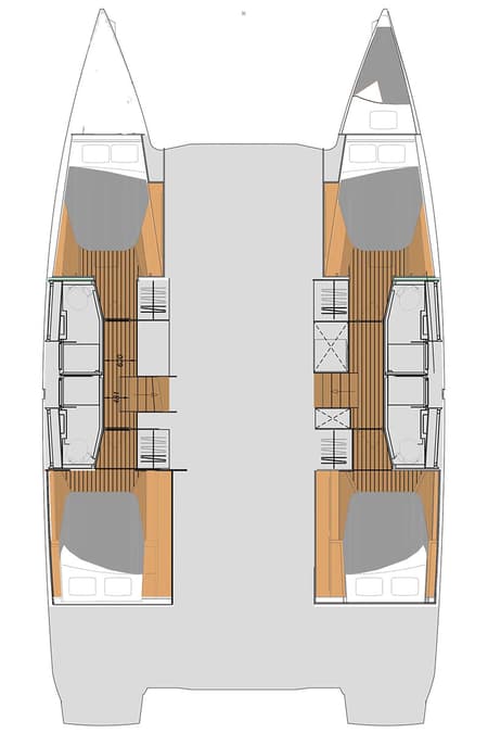 Charter Rental Catamaran Be Nauti in BVI Layout | Yacht4Less