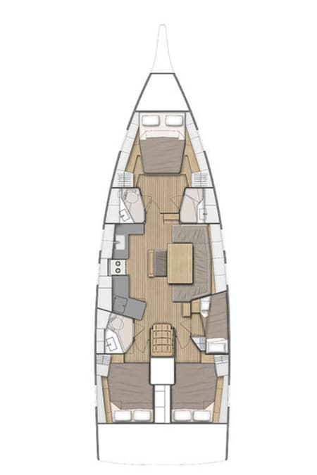 Charter Rental Sailboat New Life in Greece Layout | Yacht4Less