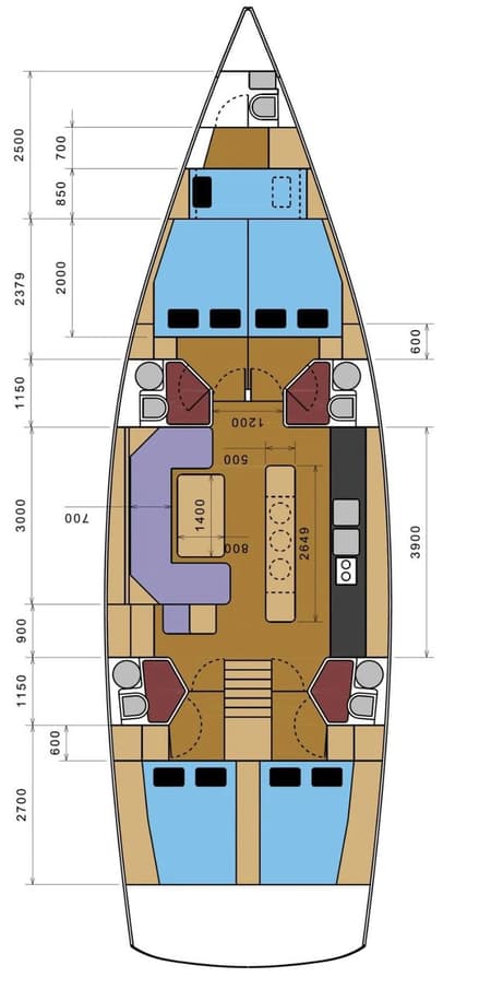 Charter Rental Sailboat Sofia Blu in Italy Layout | Yacht4Less