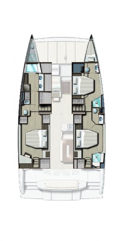 Charter Rental Catamaran Resif in Turkey Layout | Yacht4Less