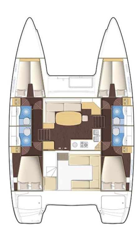 Charter Rental Catamaran Christina in Greece Layout | Yacht4Less
