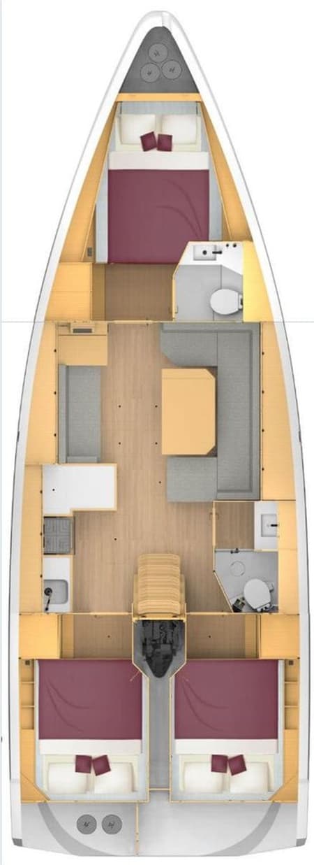 Charter Rental Sailboat SeaTime in Croatia Layout | Yacht4Less
