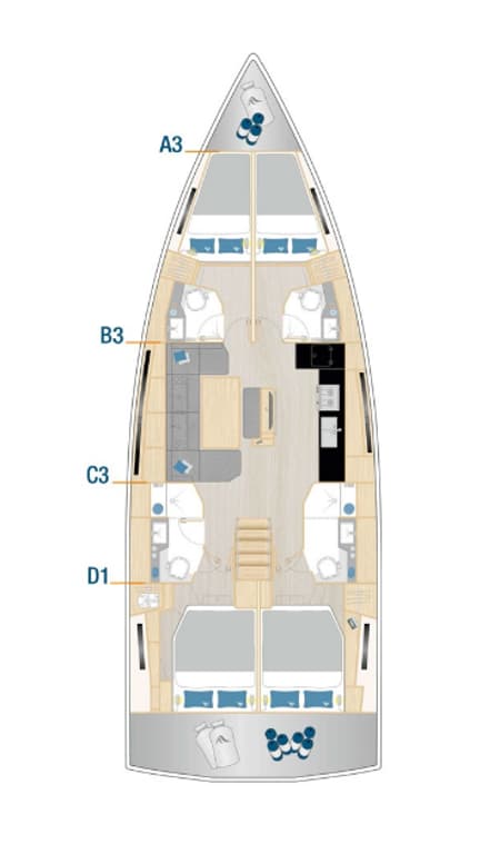 Charter Rental Sailboat Shadow of the wind in Croatia Layout | Yacht4Less