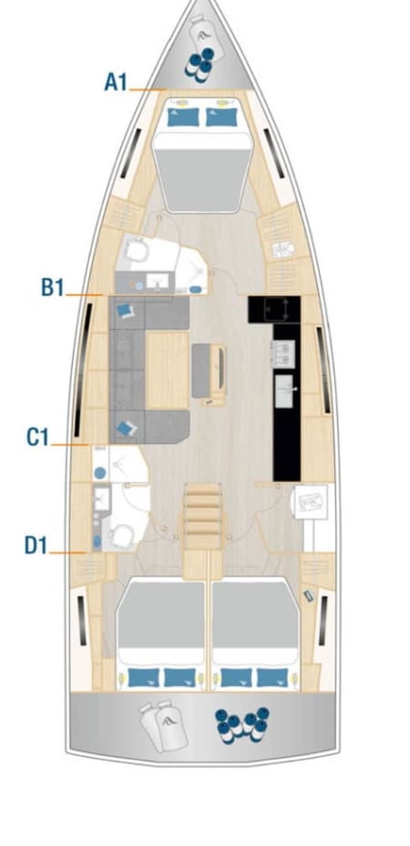 Charter Rental Sailboat FeMi Star in Croatia Layout | Yacht4Less