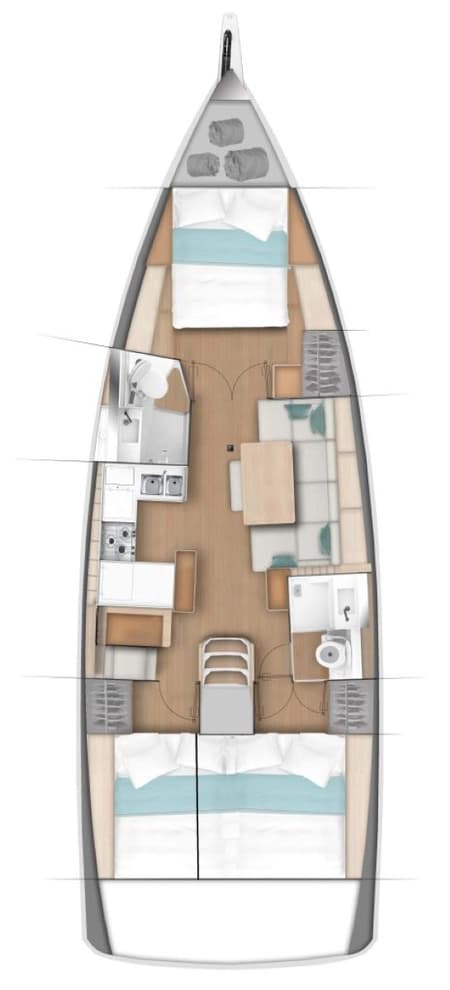 Charter Rental Sailboat Summer Salt in USA Layout | Yacht4Less
