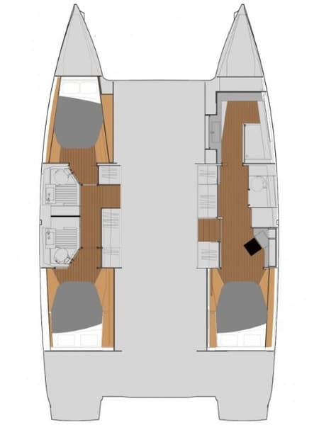 Charter Rental Catamaran Serene Blue in USA Layout | Yacht4Less