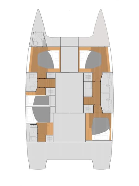 Charter Rental Catamaran La Belle Vie in USVI Layout | Yacht4Less