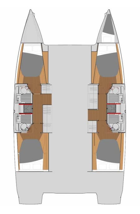 Charter Rental Catamaran Follow the Sun in Greece Layout | Yacht4Less