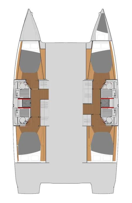 Charter Rental Catamaran Follow the Sun in Greece Layout | Yacht4Less