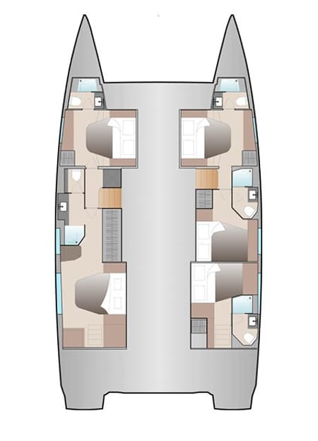 Charter Rental Catamaran Carrie Lee in BVI Layout | Yacht4Less