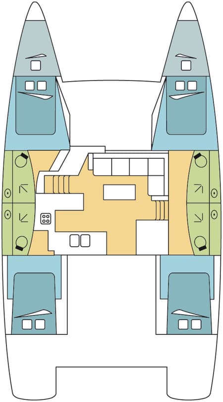 Charter Rental Catamaran Jasmine in Greece Layout | Yacht4Less
