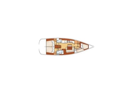 Charter Rental Sailboat Sifnos 46.1 in Greece Layout | Yacht4Less