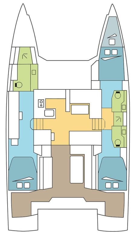 Charter Rental Catamaran MEA COULE PAS in Croatia Layout | Yacht4Less