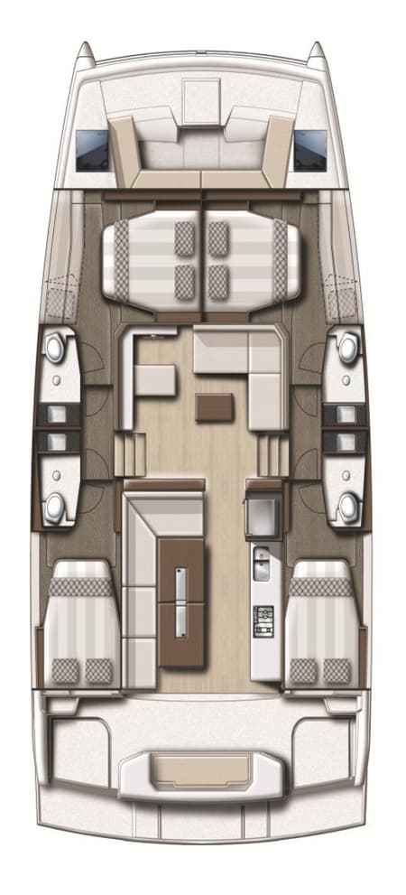 Charter Rental Power Catamaran Leila in Croatia Layout | Yacht4Less