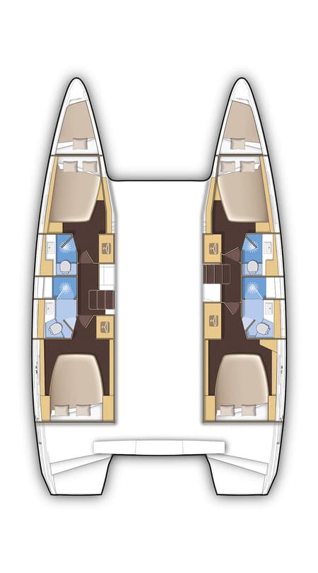 Charter Rental Catamaran Pulsar in Greece Layout | Yacht4Less