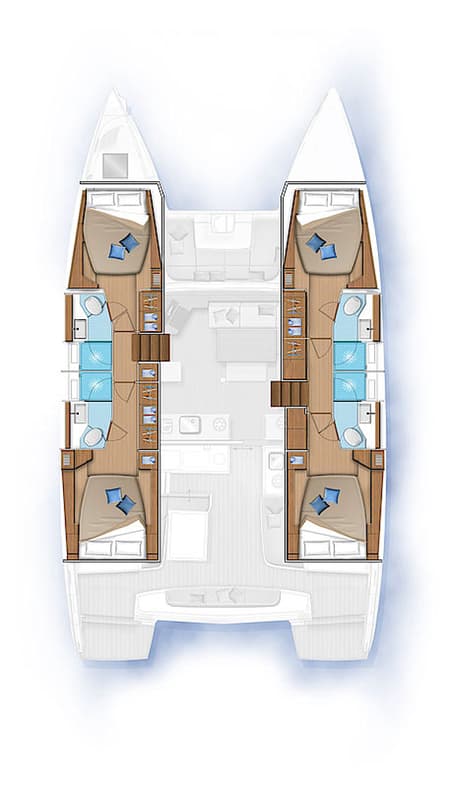 Charter Rental Catamaran Mira in Croatia Layout | Yacht4Less