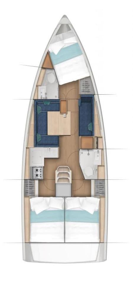 Charter Rental Sailboat Mymia in Croatia Layout | Yacht4Less