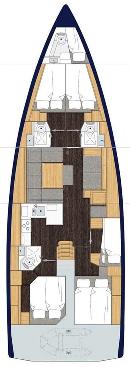 Charter Rental Sailboat Granat in Croatia Layout | Yacht4Less