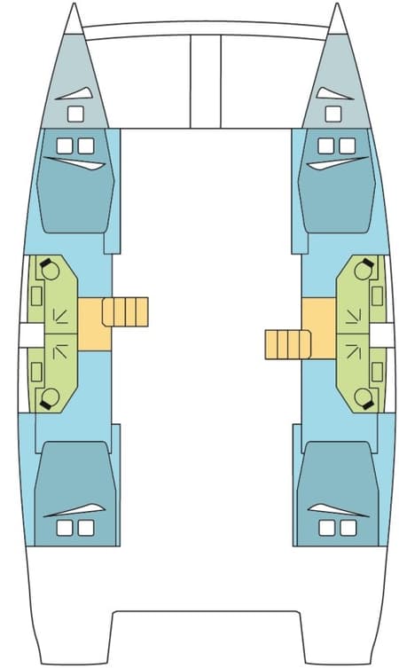 Charter Rental Catamaran CURRENT BREAK in Bahamas Layout | Yacht4Less