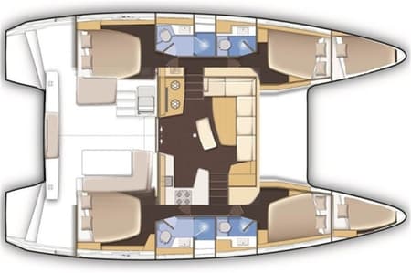 Charter Rental Catamaran Sail la Vie in Croatia Layout | Yacht4Less