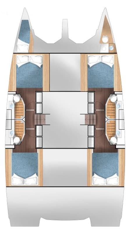 Charter Rental Power Catamaran Abuzz in Croatia Layout | Yacht4Less
