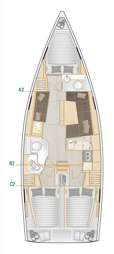 Charter Rental Sailboat Daydream in Croatia Layout | Yacht4Less