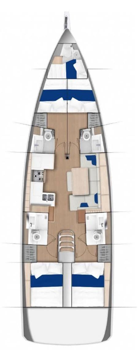 Charter Rental Sailboat Wanderlust in Greece Layout | Yacht4Less