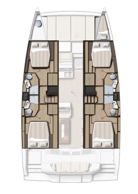 Charter Rental Catamaran Algol in Croatia Layout | Yacht4Less